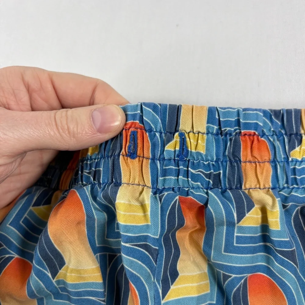 Casablanca Tennis Club Shorts‎ Mens XL Blue Silk Stretch Casual Italy Made